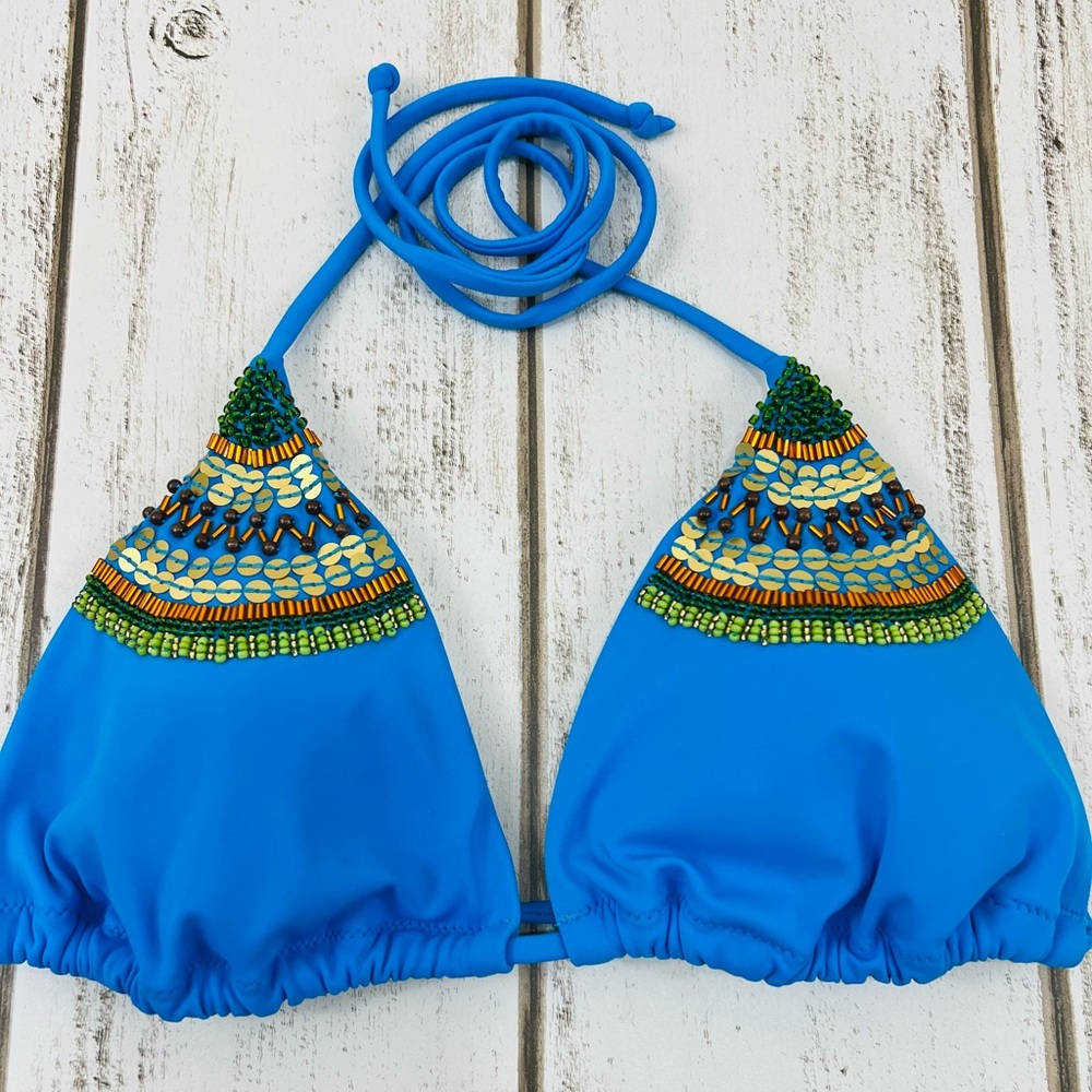 Victoria’s Secret Bead Embellished Triangle Bikini Swimsuit Top Medium - Picture 2 of 7